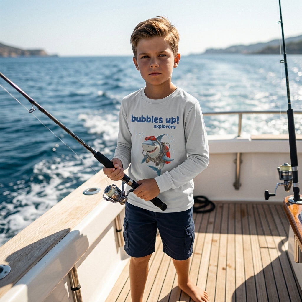 Bubbles Up Explorer Kids Long Sleeve Swim Shirt