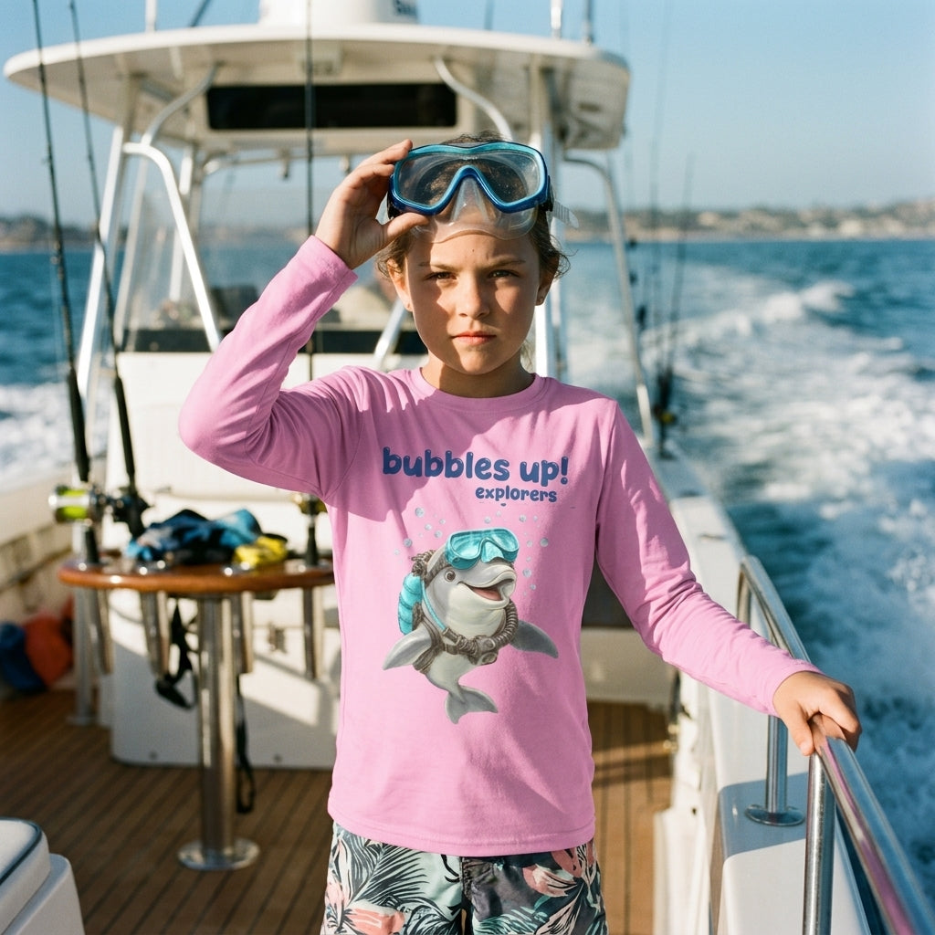 Bubbles Up Explorer Kids Long Sleeve Swim Shirt