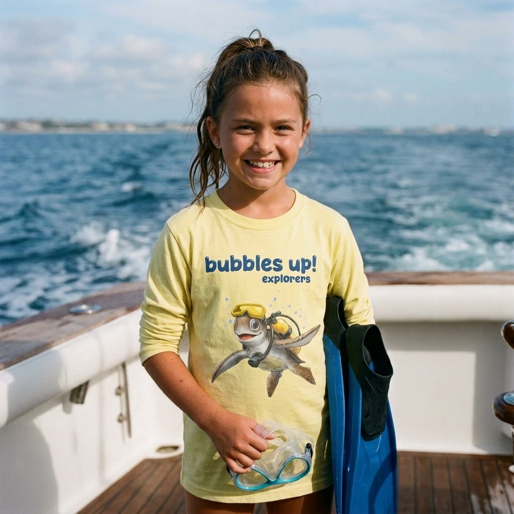 Bubbles Up Explorer Kids Long Sleeve Swim Shirt