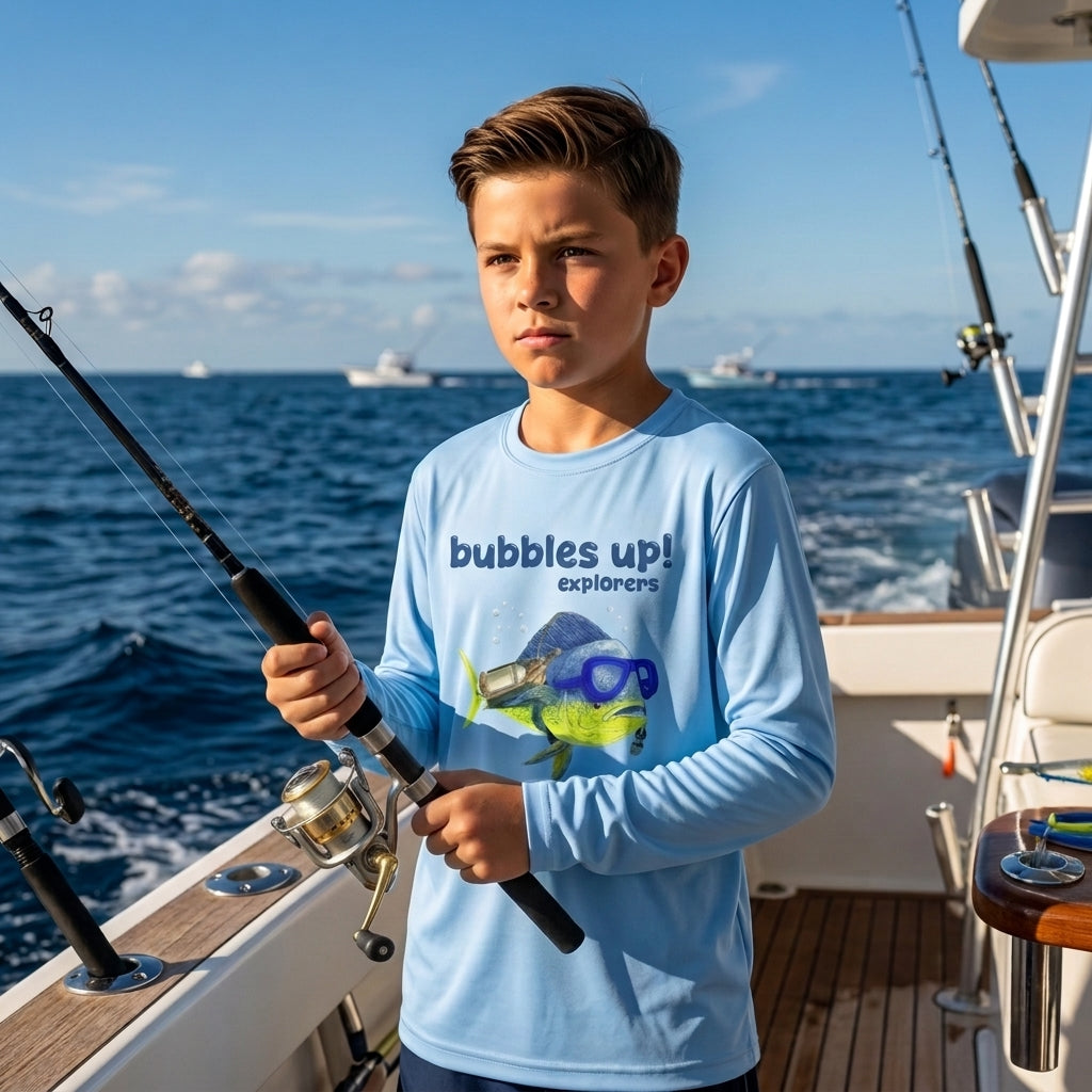Bubbles Up Explorer Kids Long Sleeve Swim Shirt