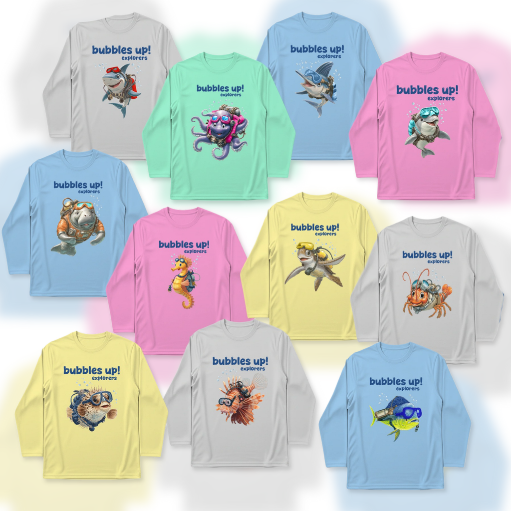 Bubbles Up Explorer Kids Long Sleeve Swim Shirt