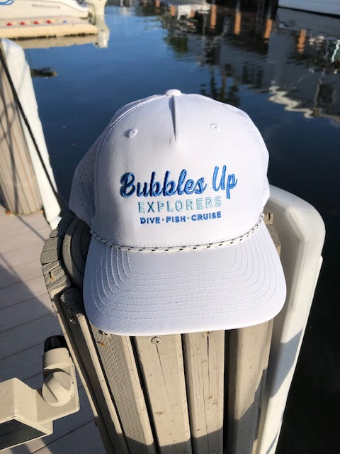 White Brim Rope Bubbles Up Hat