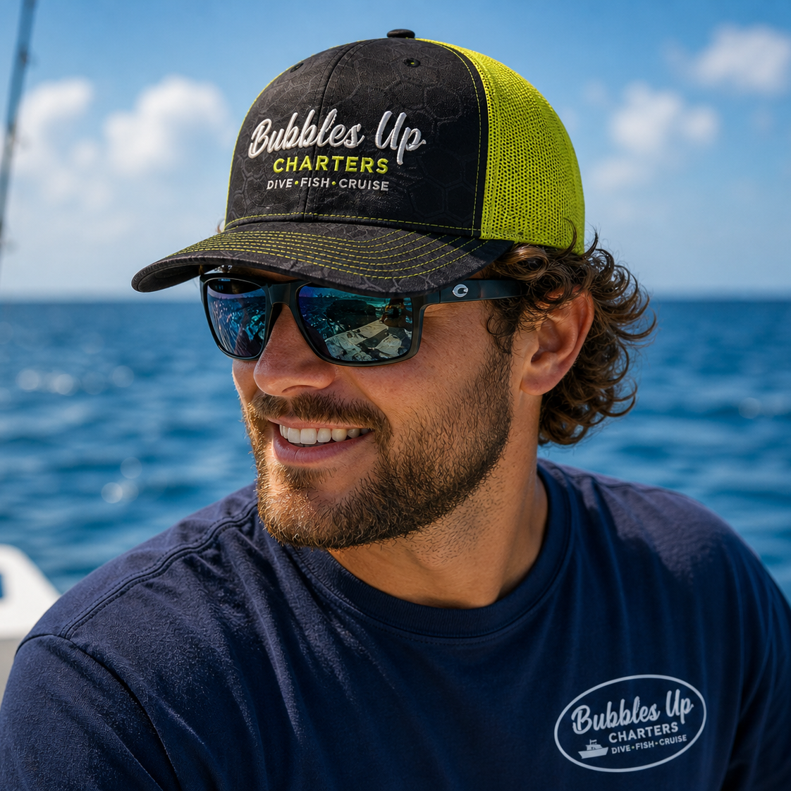 Black & Yellow Bubbles Up Trucker Hat