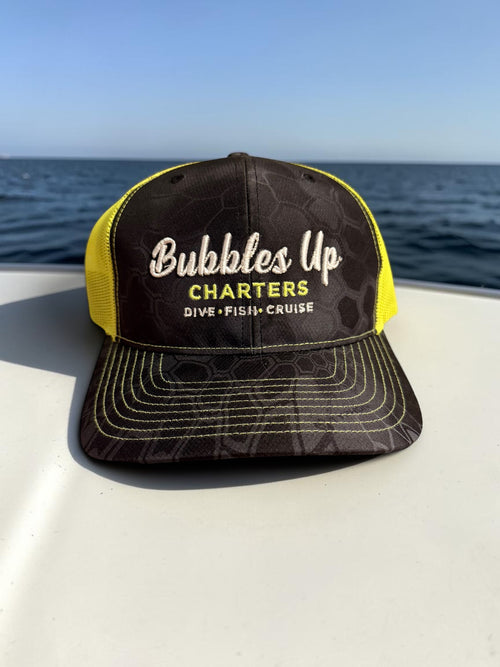 Black & Yellow Bubbles Up Trucker Hat