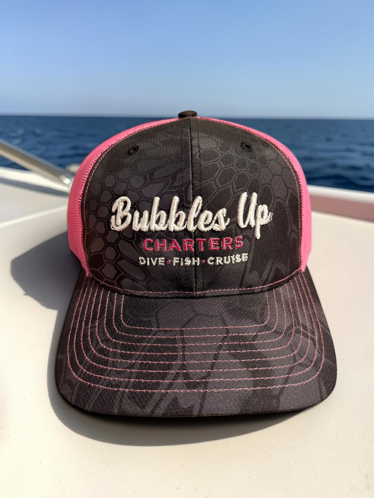 Hot Pink Bubbles Up Trucker Hat