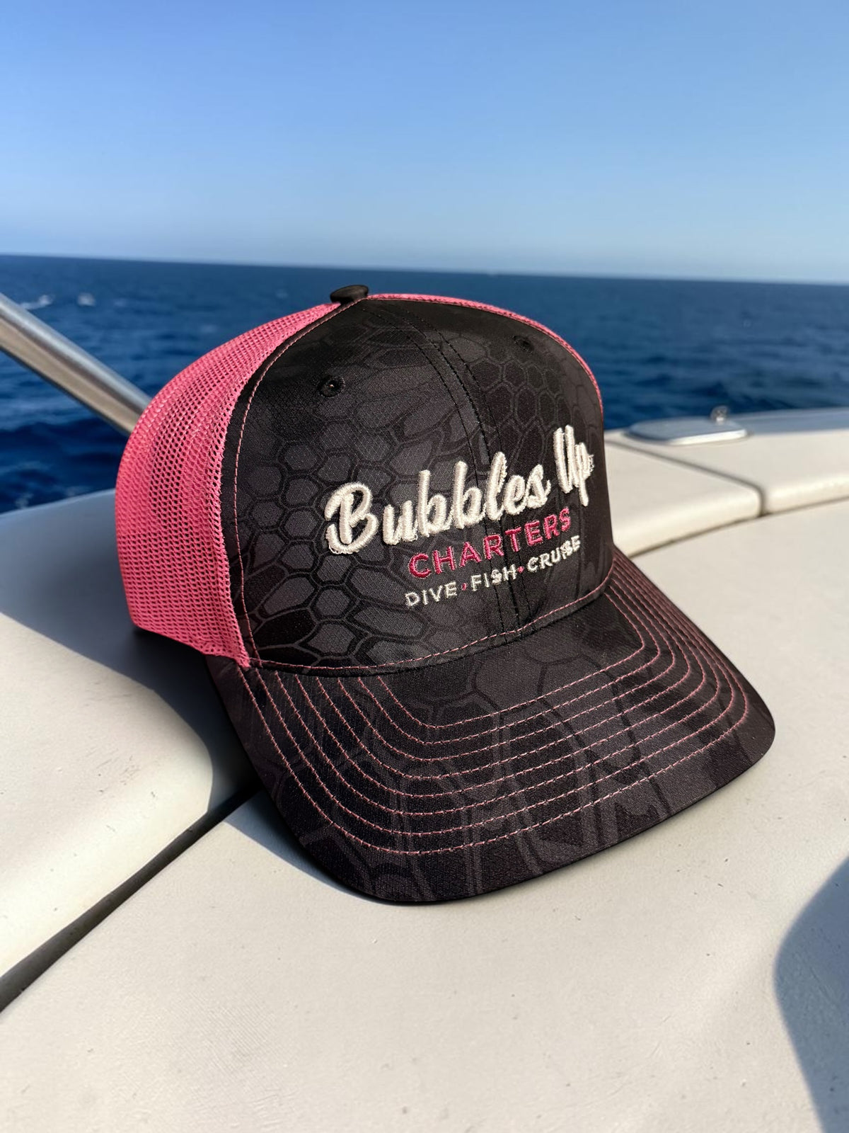 Hot Pink Bubbles Up Trucker Hat