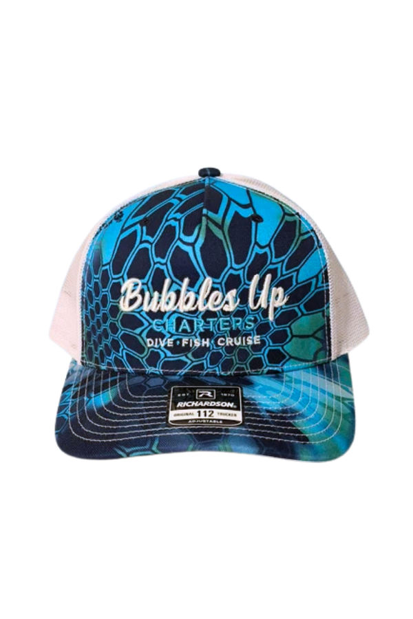 Blue & White Bubbles Up Trucker Hat